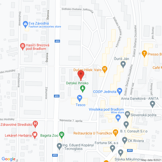 Google map: sídlisko Dušana Jurkoviča 967/44
